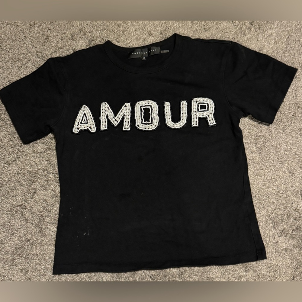 Amour Black Pearl embroidered shirt size‎ xs